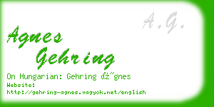 agnes gehring business card